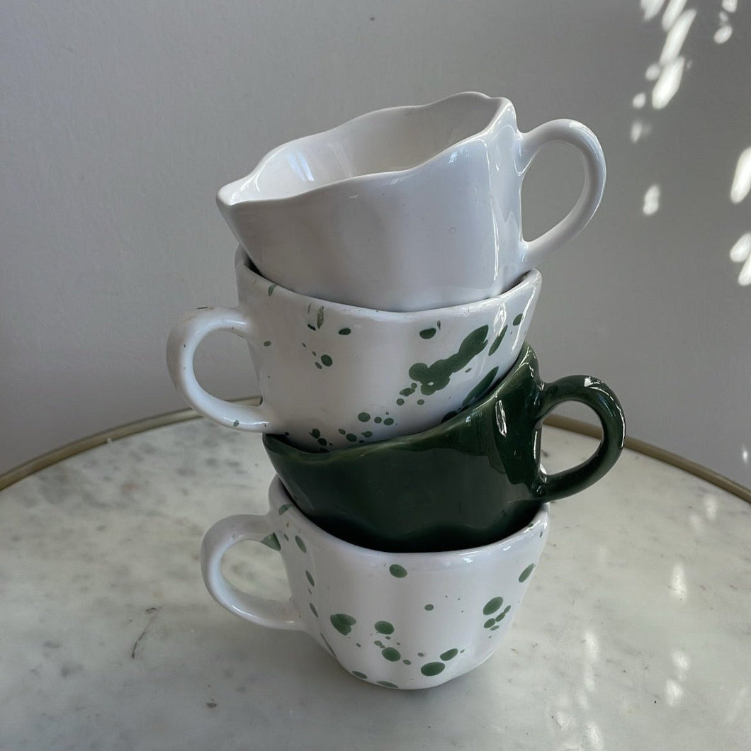 Selection Louani- Set café 4 tasse mix vert