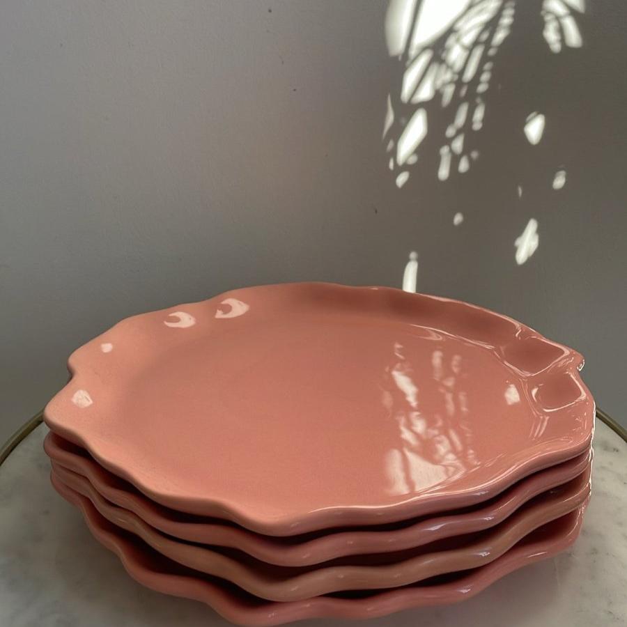 4 grandes assiettes corail