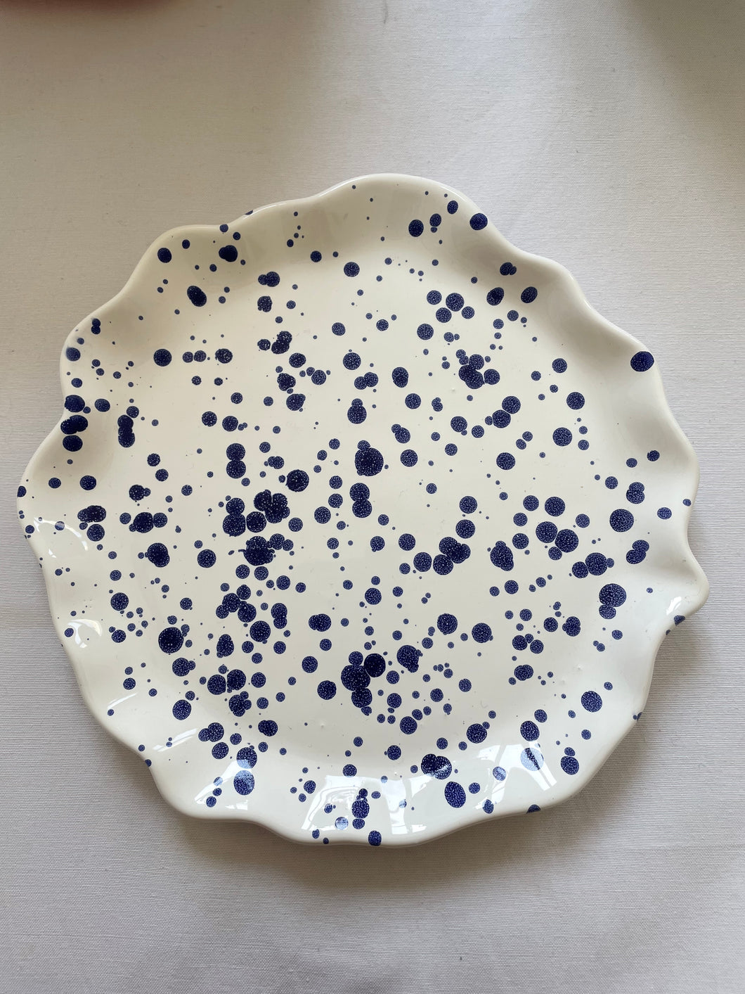 Souvenirs d'été- éclats bleu -grand assiette