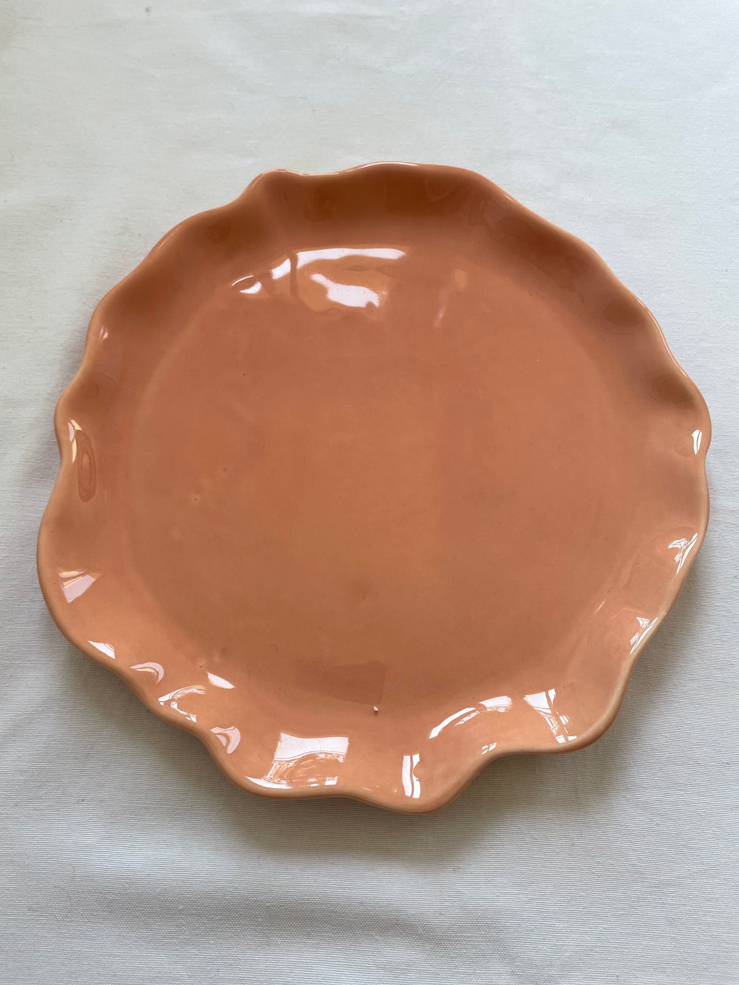 Coquillage-assiette plate  corail